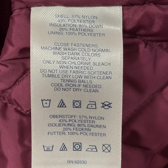 Lands End Quilted Down Coat, XL - Picture 8 of 11